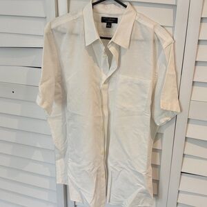 White Linen Button-Down Shirt
